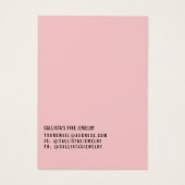 シンプルブラックピンクスクリプトネックレスディスプレイカード (裏面)