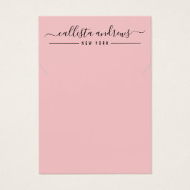 シンプルブラックピンクスクリプトネックレスディスプレイカード