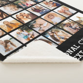 シンプルブラックフォトコラージュ25写真パーソナライズされた シェルパブランケット (3/4)