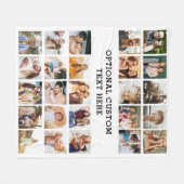 シンプルブラックフォトコラージュ25写真パーソナライズされた フリースブランケット (正面(横))