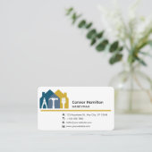 シンプルブラックブルーイエローハンディマンハウスツール 名刺 (スタンド正面)