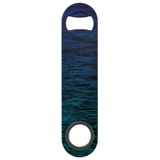 シンプルブラックブルーティール(緑がかった色)抽象芸術スクライブラテクスチャ スピード栓抜き (正面)