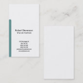 シンプルブラックブルーホワイトプレーン 名刺 (正面/裏面)