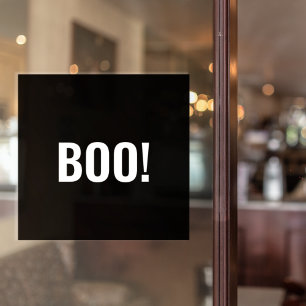 シンプルブラックブーハッピーハローウィン ウィンドウサイン