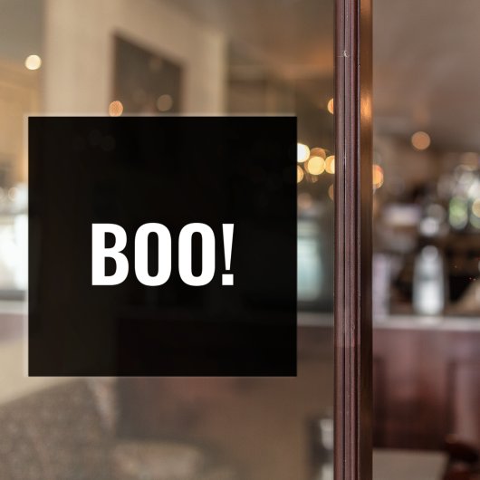 シンプルブラックブーハッピーハローウィン ウィンドウサイン