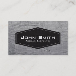 シンプルブラックプラーク木工大工&木工職人 名刺