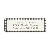 シンプルブラックプレイドクリスマス差出人住所 ラベル (正面)