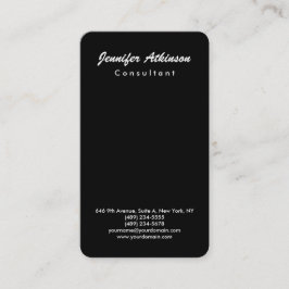 シンプルブラックプレーンブラシスクリプトミニマルモダンリスト 名刺