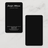 シンプルブラックプレーンブラシスクリプトミニマルモダンリスト 名刺 (正面/裏面)