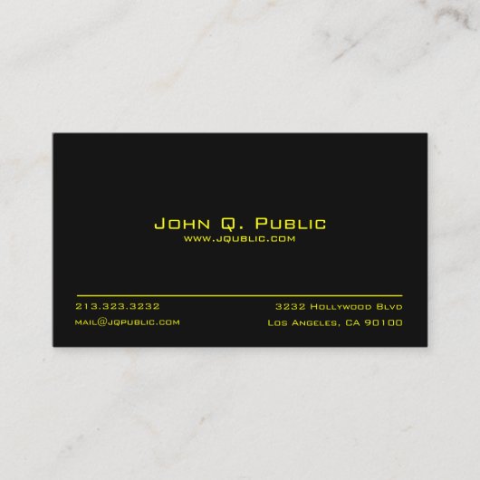 シンプルブラックプロフェッショナル 名刺 (正面)