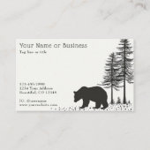 シンプルブラックベア素朴ウッドランドフォレスト 名刺 (正面)