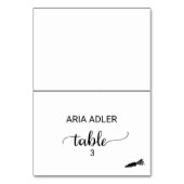 シンプルブラックベジタリアンミールプレイスカード テーブルナンバー (正面)