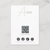 シンプルブラックベージュガールスケッチトレンディージュエリー 名刺 (裏面)