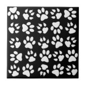 シンプルブラックペットドッグポーパターン タイル (正面)