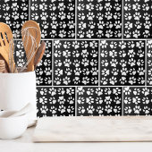 シンプルブラックペットドッグポーパターン タイル