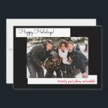 シンプルブラックホリデー5フォトコラージカード<br><div class="desc">メリークリスマス.写真の追加フォントのクリック変更は「カスタマイズ」。 これにより、背面に複数の写真を追加できる。これはミニマルな顔で黒モダンい。</div>