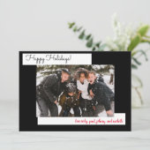 シンプルブラックホリデー5フォトコラージカード (スタンド正面)