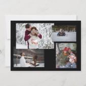 シンプルブラックホリデー5フォトコラージカード (裏面)