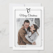 シンプルブラックボーミニマリスト写真クリスマス シーズンカード (正面)