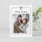 シンプルブラックボーミニマリスト写真クリスマス シーズンカード (スタンド正面)