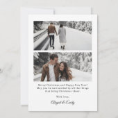 シンプルブラックボーミニマリスト写真クリスマス シーズンカード (裏面)