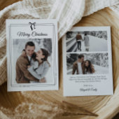 シンプルブラックボーミニマリスト写真クリスマス シーズンカード