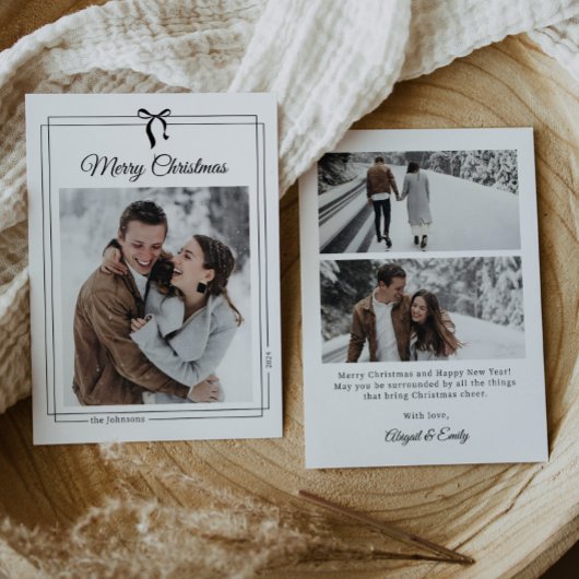 シンプルブラックボーミニマリスト写真クリスマス シーズンカード