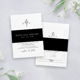 シンプルブラックミニマクラシックリスト名結婚ズ 招待状ベリーバンド