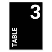 シンプルブラックミニマリストテーブル番号カード テーブルナンバー (裏面)