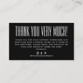 シンプルブラックミニマ感謝していリストユー 名刺 (裏面)