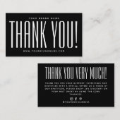 シンプルブラックミニマ感謝していリストユー 名刺 (正面/裏面)