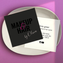 シンプルブラックメイクアップアーティスト&美容師スクー