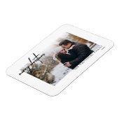 シンプルブラックメリークリスマスホワイトカード マグネット (左側)