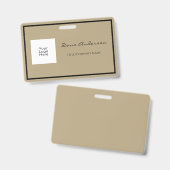 シンプルブラックモダンとタンバッジ バッジ (正面&裏面)