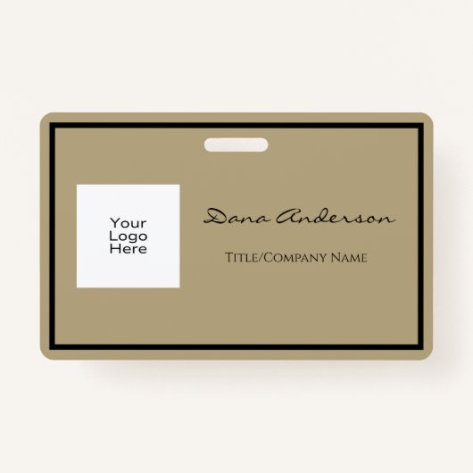 シンプルブラックモダンとタンバッジ バッジ (正面)