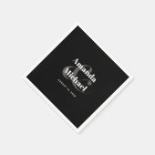 シンプルブラックモダンミニマ結婚リスト スタンダードカクテルナプキン (角)