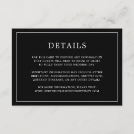 シンプルブラックモノグラムエレガントな結婚式 エンクロージャーカード