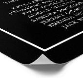 シンプルブラックモノグラムエレガントな結婚式 ポスター (角)