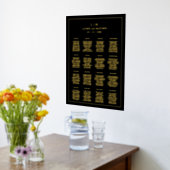 シンプルブラックモノグラムエレガントな結婚式 箔ポスター (レイダウン (キッチン))