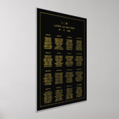 シンプルブラックモノグラムエレガントな結婚式 箔ポスター (レイダウン)