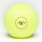 シンプルブラックモノグラム文字テンプレート テニスボール (裏面)