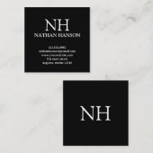 シンプルブラックモノグラモダンム スクエア名刺 (正面/裏面)