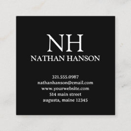 シンプルブラックモノグラモダンム スクエア名刺