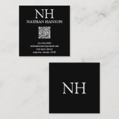 シンプルブラックモノグラモダンム スクエア名刺 (正面/裏面)