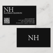 シンプルブラックモノグラモダンム 名刺 (正面/裏面)