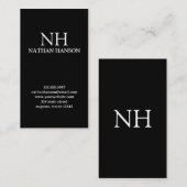 シンプルブラックモノグラモダンム 名刺 (正面/裏面)