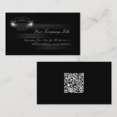 シンプルブラックラグジュアリーカーカンパニー名刺QR 名刺 (正面/裏面)