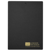 シンプルブラックレザーのテクスチャーカスタムモノグラム クリップボード (裏面)