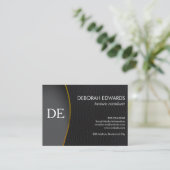 シンプルブラックレザーモノグラム 名刺 (スタンド正面)