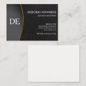 シンプルブラックレザーモノグラム 名刺 (正面/裏面)